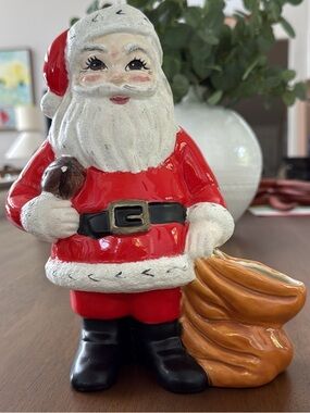 Vintage Festive Red Santa Figurine Holiday Décor